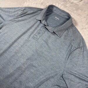 Quince Shirt Mens XL Heather Blue Flow Knit Breeze Performance Polo Stretch